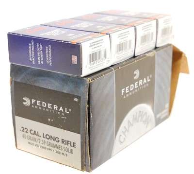 Lot 515 - .22LR ammunition, to include 450 rounds of...