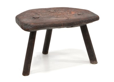 Lot 367 - Early 19th Century Vernacular Elm and Oak Milking Stool