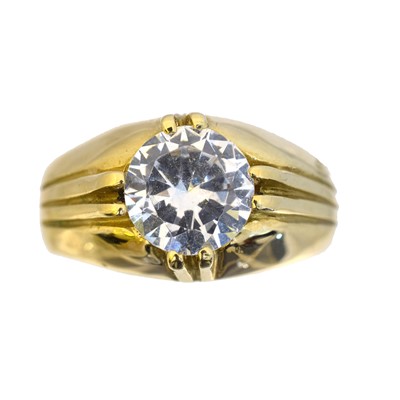 Lot 63 - A CZ single stone ring