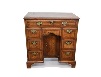 Lot 329 - George II Walnut Feather-banded Kneehole Desk