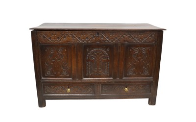 Lot 123 - 17th Century and Later Oak Mule Chest