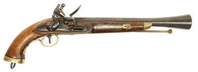 Lot 14 - Belgian flintlock blunderbuss pistol, 13 inch...
