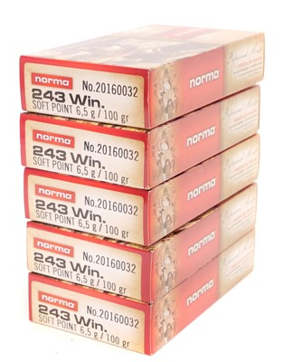 Lot 512 - Norma .243 Winchester, 100 rounds of 100 grain...