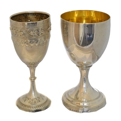 Lot 140 - Two silver goblets