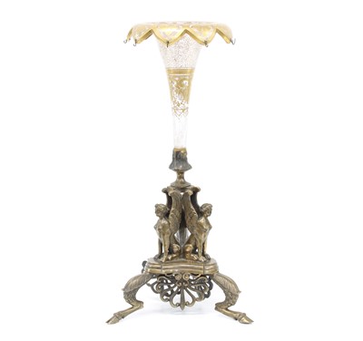 Lot 186 - Regency Clear Glass and Bronze Epergne