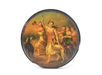 Lot 280 - Early 19th Century Papier Mache Circular Snuff Box
