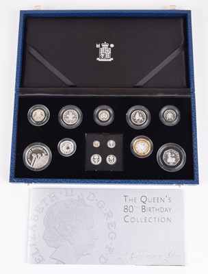 Lot 19 - The Royal Mint United Kingdom "The Queen's 80th Birthday Collection - A Celebration in Silver".