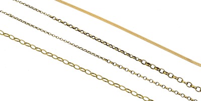 Lot 32 - Three 9ct gold chains