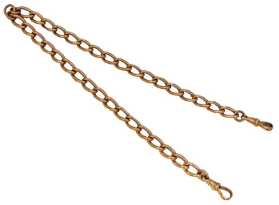 Lot 81 - A 9ct gold Albert chain.