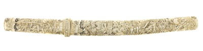 Lot 196 - Japanese bone mounted tanto dagger, slightly...