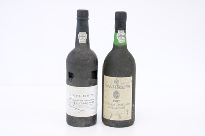 Lot 53 - 2 bottles Mixed Lot Fine mature 1987 Vintage Port