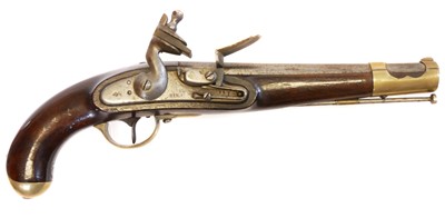Lot 1 - Belgian 16 bore flintlock pistol, 10 inch...