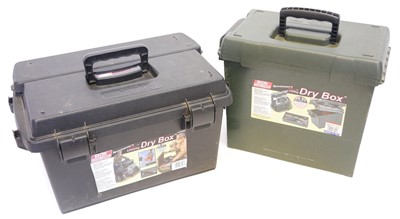 Lot 554 - Two MTM range boxes full of black powder...