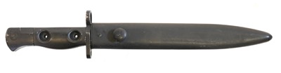 Lot 219 - L1A3 SLR bayonet and scabbard, finished black...