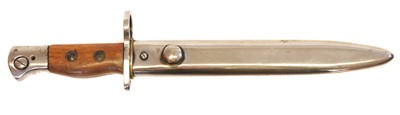 Lot 221 - No.5 rifle / Sterling SMG bayonet and scabbard,...
