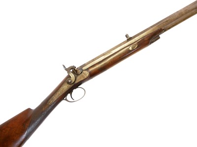 Lot 62 - Percussion 20 bore rifle, 32inch octagonal...