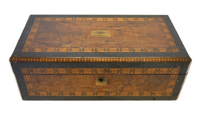 Lot 317 - A Victorian Walnut and Marquetry Writing Slope