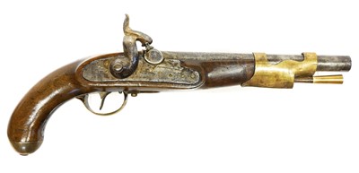 Lot 11 - Composed percussion holster pistol, with 10...