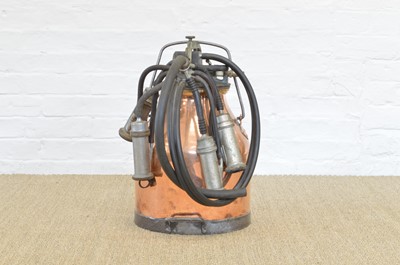 Lot 230 - Alfa-Laval copper and brass milking bucket