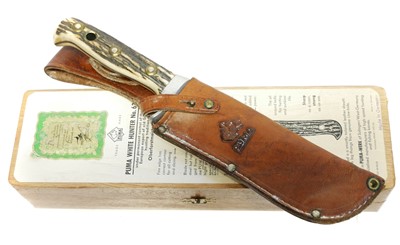 Lot 214 - Puma White Hunter no.6377 knife, 6 inch blade,...