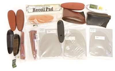Lot 459 - Collection of recoil pads and butt caps also...
