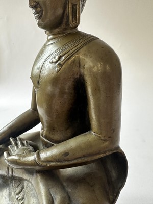 Lot 14 - A 19th Century Thai Hollow Cast Bronze Buddha