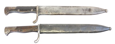 Lot 228 - Two German WWI S.98/05 short butchers bayonets...