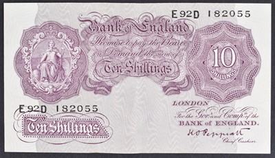 Lot 75 - A Ten Shillings, Series "A" Britannia Issue banknote, (October 1940).