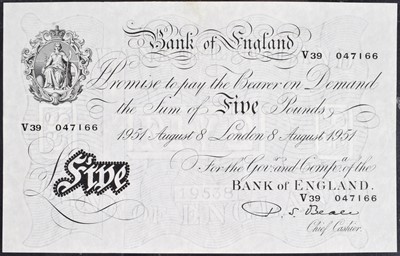 Lot 78 - A Black and White Series (1949-52), Five Pounds banknote.