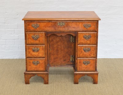 Lot 337 - Reproduction George II Style Walnut Kneehole Desk