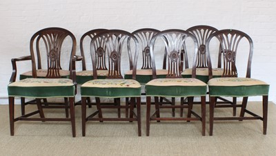 Lot 156 - A Set of Eight Hepplewhite Style Mahogany Dining Chairs