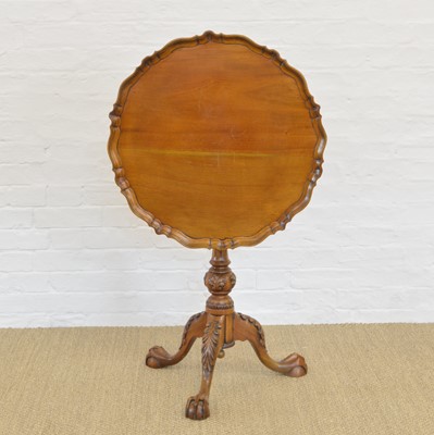 Lot 131 - A Reproduction Hardwood Tilt-Top Tripod Occasional Table