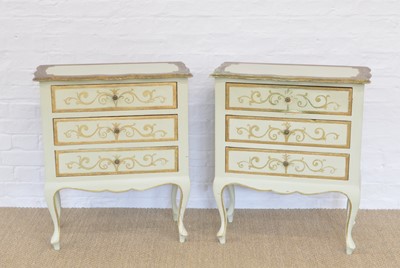 Lot 318 - A Pair of Modern French Bedside Cabinets