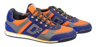 Lot 28 - A pair of Dsquared2 logo printed trainers