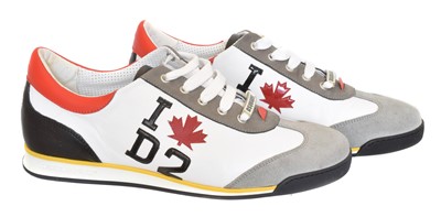 Lot 26 - A pair of Dsquared2 logo printed trainers