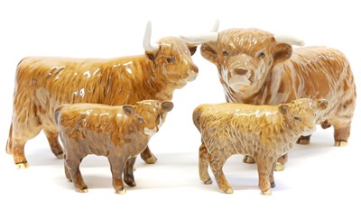 Lot 74 - Beswick Highland cow set of four.