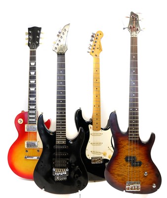 Lot 173 - Three Electric Guitars and a Bass Guitar