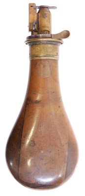 Lot 465 - Copper and brass powder flask by M. Marsh of...