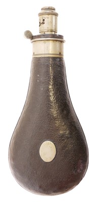 Lot 471 - G& J.W. Hawksley leather covered powder flask...