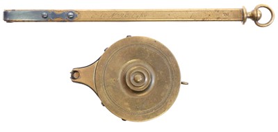 Lot 482 - Brass drum shape percussion capping tool,...