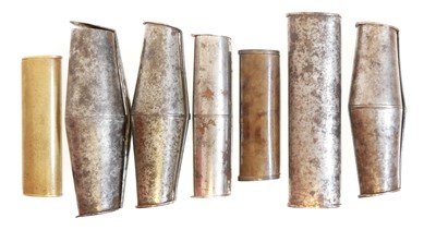 Lot 484 - Seven shot chargers, six steel one of which...