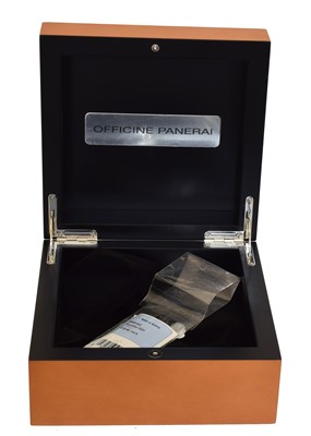 Lot 242 - Watch Parts & Accessories - A Panerai empty watch box and strap.