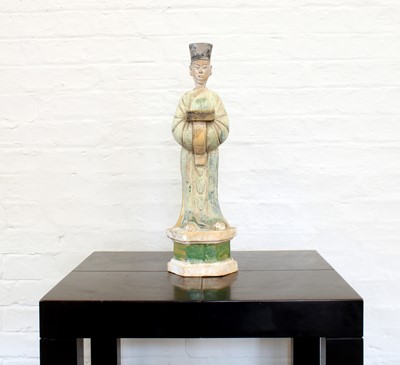 Lot 27 - A Large Chinese Ming Pottery Tomb Attendant Figure