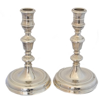 Lot 151 - A pair of Elizabeth II silver candlesticks