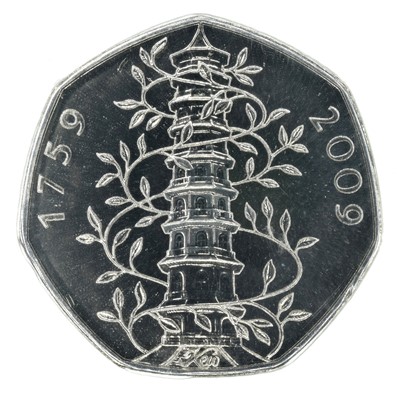Lot 28 - 2009 Royal Mint, Fifty Pence, 250th Anniversary of the Royal Botanical Gardens, Kew.