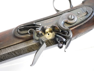 Lot 2 - Flintlock .650 officers pistol, converted from...