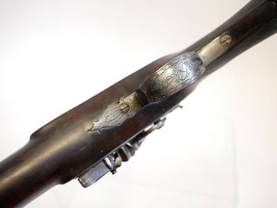 Lot 2 - Flintlock .650 officers pistol, converted from...