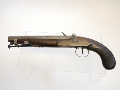 Lot 2 - Flintlock .650 officers pistol, converted from...