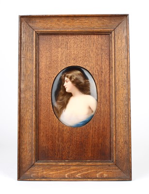 Lot 187 - A 19th Century Continental Porcelain Oval Plaque Attributed to Wagner for Hutschenreuther