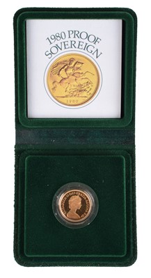 Lot 13 - Queen Elizabeth II, Gold Proof Sovereign, 1980.